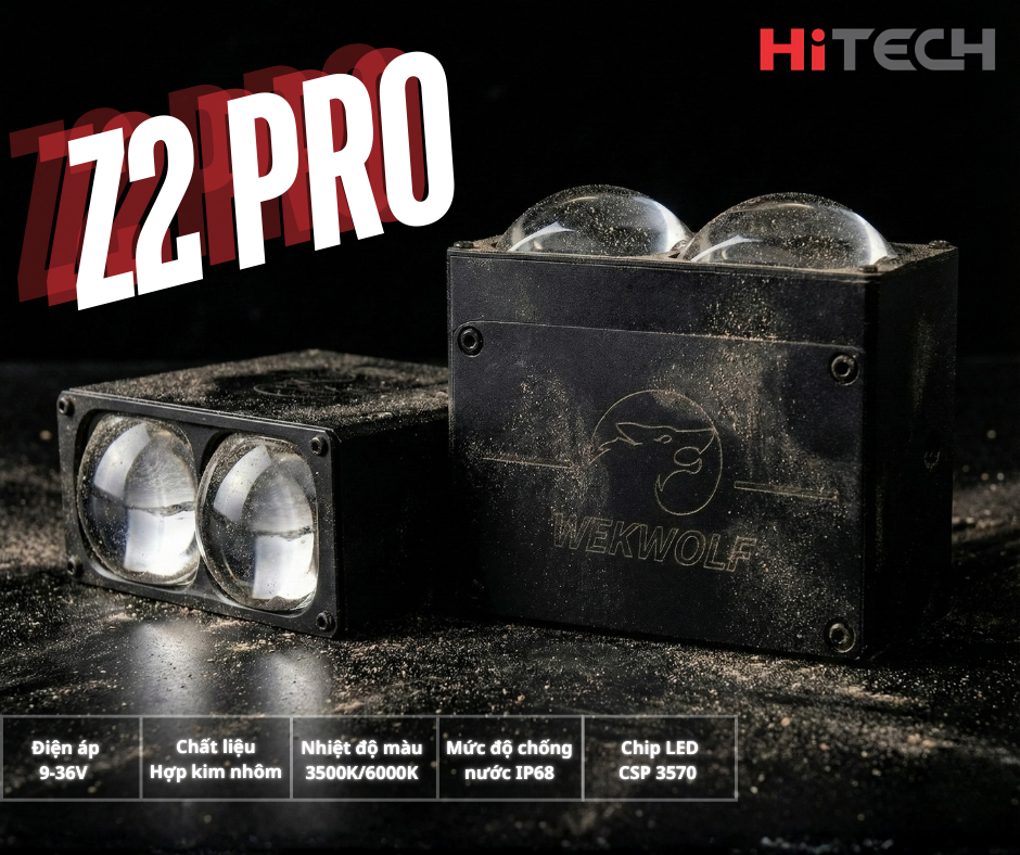 Đèn Trợ Sáng LED Wekwolf Z2 Pro Ô Tô Chính Hãng – Siêu Sáng, Chiếu Xa, Bảo Hành 24 Tháng