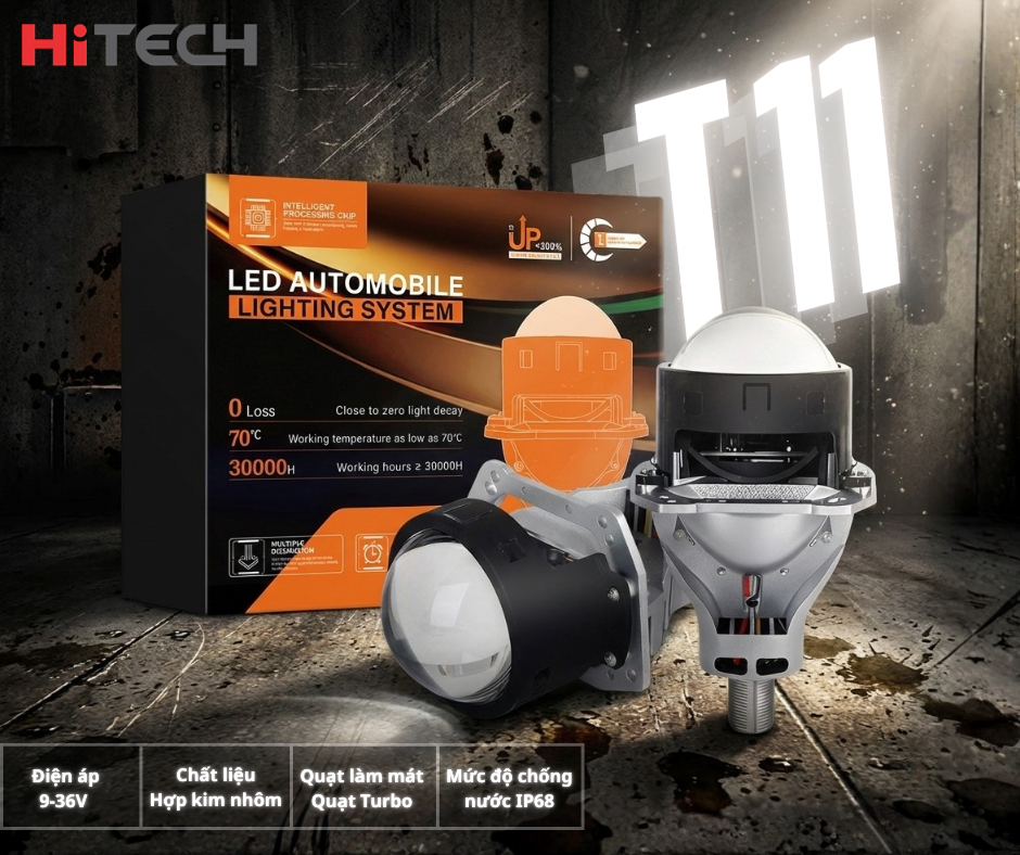 Đèn Bi Pha LED Wekwolf T11 Ô Tô Chính Hãng – Ánh Sáng Mạnh, Cos Pha Chuẩn, Bảo Hành 24 Tháng