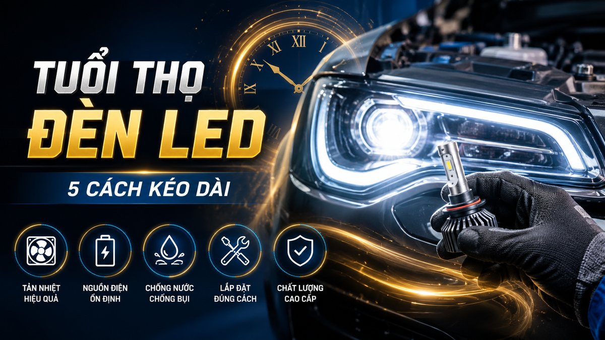 tuổi thọ đèn led ô tô