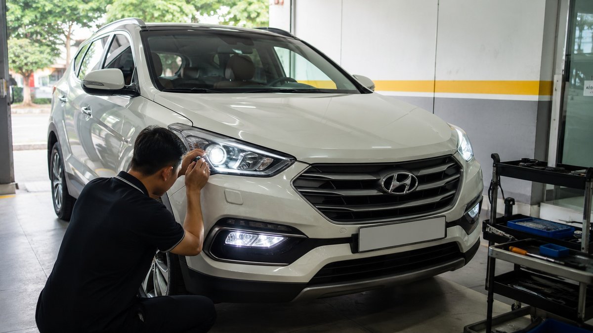 nâng cấp ánh sáng hyundai santafe