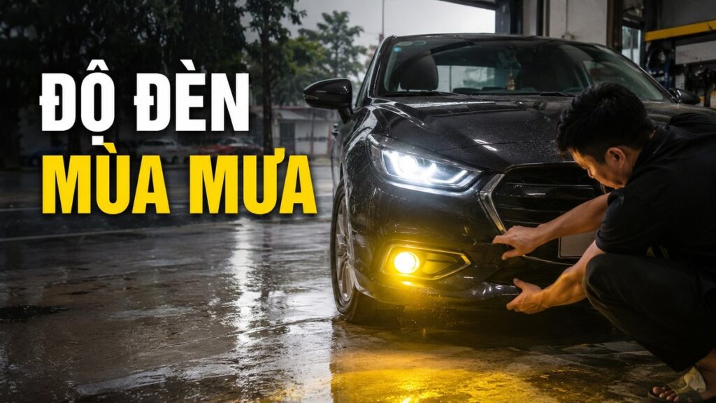 độ đèn ô tô mùa mưa