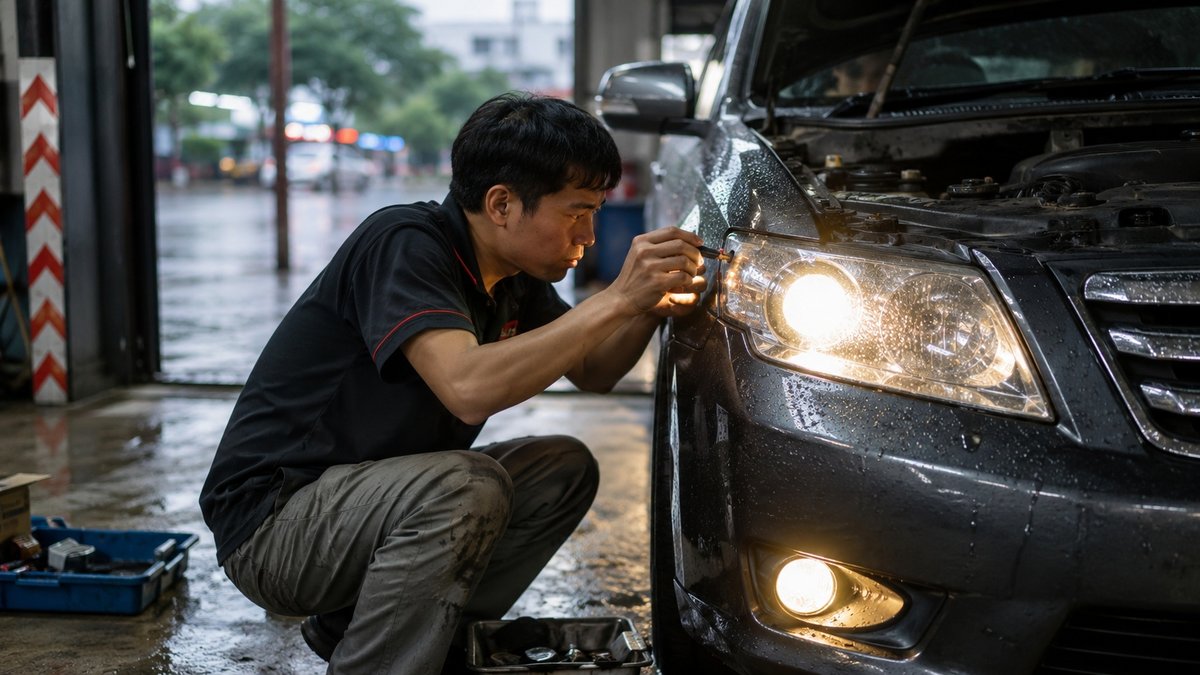 độ đèn ô tô mùa mưa