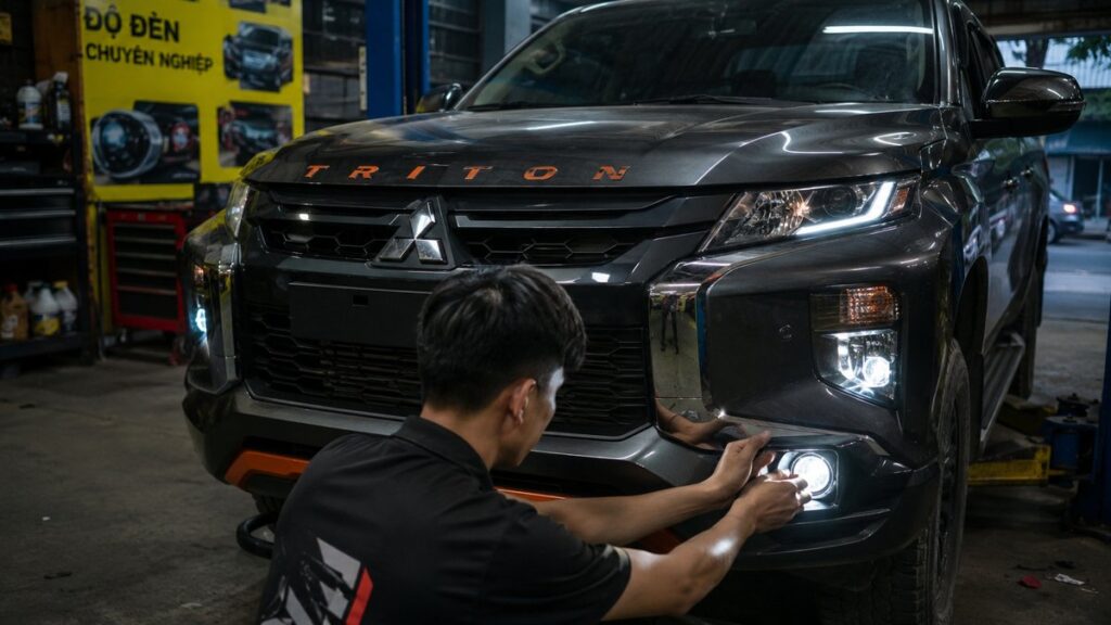 độ đèn mitsubishi triton