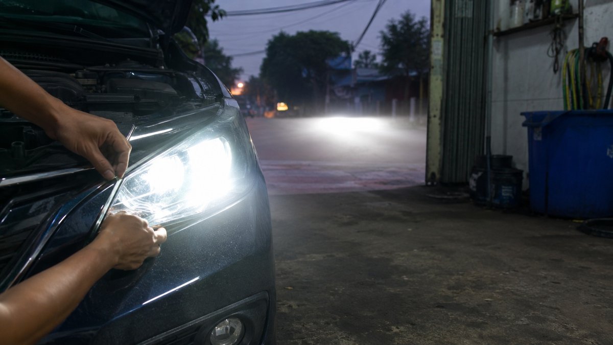 Vệt sáng của đèn LED ô tô