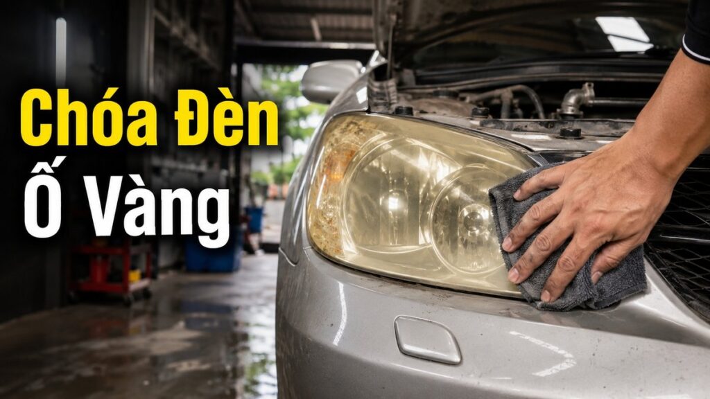 chóa đèn ô tô bị ố vàng