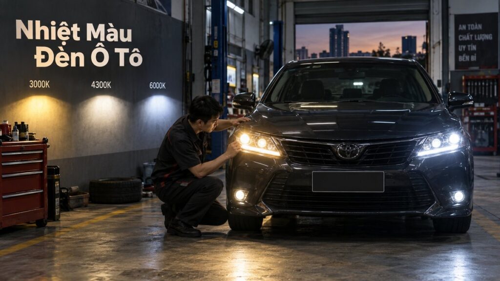 nhiệt màu đèn ô tô